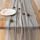 Grey Gauze Rustic Cheesecloth Table Runner 120 Inch 10 FT for Wedding Baby Shower Bridal Shower Birthday Engagement Garden Outdoor Party Long Sheer Boho Decorations by CozyNest Decor