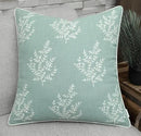 VAGMINE Embroidered Leaves Throw Pillow Cover - 20x20 Inches Square - 100% Cotton Light Teal Cushion Cover - Elegant Leaf Embroidery - Soft Boho Accent for Sofa, Lounge, Contemporary Décor by CozyNest Decor