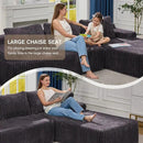 Hobestluk Modular Sectional Sofa Couches 108" L-Shape Couch 3 Seat Modular Sofa Memory Foam Sectional Couches for Living Room, Boneless Couch with Oversized Chaise (Grey, Right Facing) by CozyNest Decor