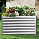 Land Guard 8x4x3ft Rectangular Galvanized Raised Garden Beds, Large-Capacity Metal Planter Box Outdoor, Durable Deep Raised Garden Bed 3ft Tall, Raised Beds for Gardening Vegetables, Classic Silver by CozyNest Decor