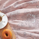 jinchan Boho 100% Cotton Muslin Twin Size 50x60 Inches Blanket Lightweight 4-Layer Quilted Soft Pink Red Floral Throw Blanket Reversible Comfy Flower Breathable All Seasons Couch Bedroom Decor by CozyNest Decor