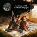 GENIMO Outdoor Rug 6' x 9' Waterproof for Patios Clearance, Reversible Outdoor Plastic Straw Camping Rug Carpet with LED String Light, Area Rugs Mats for RV, Camper, Deck, Balcony, Porch, Grey&White by CozyNest Decor