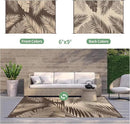 GENIMO Outdoor Rug 6' x 9' Waterproof for Patios Clearance, Reversible Outdoor Plastic Straw Camping Rug Carpet, Large Area Rugs Mats for RV, Camper, Deck, Balcony, Porch, Beach, Picnic, Coffee&Beige by CozyNest Decor