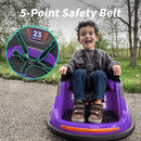 Baby Bumper Car, 6V Electric Kids Bumper Car for Toddlers with Remote Control, Bluetooth - Purple by TinyTreasures Baby Boutique