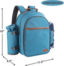 Apollo Walker Picnic Backpack Set for 2 Person with Cooler Compartment, Detachable Bottle/Wine Holder, Fleece Blanket, Plates and Cutlery Set (Teal) by GreenHaven Gardens