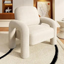 Modern Sherpa Accent Chair, Teddy Upholstered Arm Single Sofa, Cozy Fluffy Reading Chair for Living Room, Bedrooms, Corner (Cream White) by CozyNest Decor