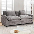 URRED Modular Sectional Sofa Comfy Cloud Couch, Modern Chenille Sofa Sleeper Deep Seat Couches with Ottoman/Pillows for Living Room (Gray, 82.6'') by CozyNest Decor