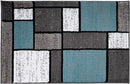 Rugshop Contemporary Modern Boxes for Home Office,Living Room,Bedroom,Kitchen Non Shedding Area Rug 2' x 3' Blue/Gray by TinyTreasures Baby Boutique