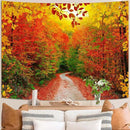 AMM Autumn Forest Tapestry Nature Fall Tree Thanksgiving Tapestry for Bedroom Aesthetic Autumn Path Yellow Red Fallen Leaves Landscape Tapestries Wall Hanging for Living Room Dorm 80 x 60 Inch by CozyNest Decor