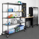 Seville Classics UltraDurable Heavy Duty NSF Solid Steel Wire Rack Storage Unit, Organizer for Garage, Warehouse, Office, Restaurant, Classroom, Kitchen, Black, 5-Tier Shelving, 60" W x 24" D by CozyNest Decor