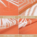 Pauwer Waterproof Outdoor Rug 8x10, Reversible Plastic Straw Patio Camping Rug, Indoor Outdoor RV Mat Carpet for Deck, Camper, Porch, Balcony, Backyard, Picnic, Leaf Orange by GreenHaven Gardens