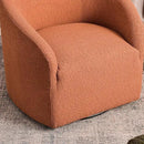 KINWELL 32" Wide Swivel Barrel Chairs Set of 2, Boucle Upholstered Swivel Accent Chairs, Mid-Century 360 Degree Swivel Chairs, No Assembly Round Armchairs for Living Room, Bedroom (Caramel) by CozyNest Decor
