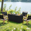 JUMMICO 31 Gallon Resin Deck Box Waterproof Indoor Outdoor Storage Boxes for Patio Furniture Cushions and Garden Tools (Black, 31gallon-2 Packs) by CozyNest Decor