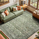 Lofus 6x9 Area Rug for Living Room,Green Washable Area Rugs with Non-Slip Backing,Soft Boho Carpets for Bedroom Dining Room Home Office Indoor Nursery by TinyTreasures Baby Boutique