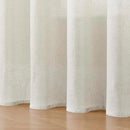 Joydeco Light Filtering Curtains 96 Inch Length for Bedroom, Linen Curtains 96 Inch Length 1 Panel Set for Living Room，White Semi Sheer Drapes 96 Inches Long with Rod Pockets by CozyNest Decor