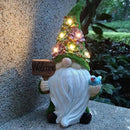 Solar Gnomes Garden Statues,Resin Gnome Figurine Holding Welcome Card and Bird with Solar Lights, Outdoor Gnomes Decorations for Yard Patio Lawn Porch, Garden Gifts by CozyNest Decor