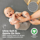 Waterproof Crib Mattress Protector Cover Fitted - 2-Pack Quiet Baby Crib Mattress Pad Sheets, 52" x 28" Soft Quilted Cotton Baby Sheet, Machine Washable, Easy Fit, Durable (Granite/Mavy) by TinyTreasures Baby Boutique