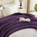 Carriediosa Chunky Knit Throw Blanket 50" X 60", 100% Hand Made Large Chenille Loop Yarn Soft Fluffy Throws for Couch Sofa Bed, Big Crochet Cozy Heavy Thick Cable Woven Blanket, Dark Purple by CozyNest Decor