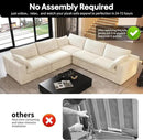 118" V Shaped Corner Modern Sofa Modular Sectional Cloud Couch,Deep Seat Upholstered Couches with Plush Corduroy Fabric for Living Room Furniture,Bedroom and Apartment,No Assembly Required,White by CozyNest Decor