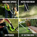 Greenworks 40V 12-Inch Cordless String Trimmer, Battery and Charger Not Included, BST4000 by GreenHaven Gardens