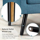 Yaheetech Mid-Century Accent Chairs, Modern Upholstered Living Room Chair, Cozy Armchair Button Tufted Back and Wood Legs for Bedroom/Office/Cafe, Set of 2, Navy Blue by CozyNest Decor