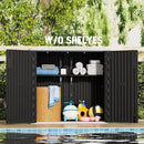 Large Outdoor Storage Box,Resin Sheds&Outdoor Storage Waterproof/Lockable,Outdoor Storage Cabinets for Balcony,Garage,Backyard (37Cu.ft-Black White) by GreenHaven Gardens