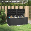 150 Gallon Resin Deck Box, Large Indoor and Outdoor Storage Box, Weatherproof and UV Resistant Outdoor Storage Box with Built-in Steel Beams for Patio, Cushions, Pool Supplies by CozyNest Decor