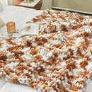 Amélie Home Chunky Knit Throw Blanket for Couch, Soft Chenille Crochet Blanket for Sofa, 50"x60", Space-Dyed Burnt Orange by CozyNest Decor