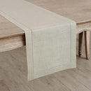 Solino Home Linen Natural Table Runner 156 Inches Long - 100% Pure Linen Extra Long Table Runner 14 x 156 Inch for Fall, Autumn, Thanksgiving - Classic Hemstitch by CozyNest Decor