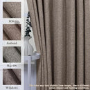 100" W x 84" L Faux Linen Room Divider Curtains, Full Blackout Pinch Pleated Drapes for Traverse Rod, Bedroom Divider Privacy Drapery with Hooks for Ceiling Track, 1 Panel, Light Coffee by CozyNest Decor