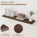 Floating Shelves for Wall Decor, 8 Inch Deep Rustic Solid Elm Wood Floating Shelves Wall Mounted, Wall Shelves with Invisible Bracket for Living Room Bathroom Bedroom Kitchen, 40 Inch Set of 1, Walnut by CozyNest Decor