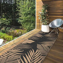 GENIMO Outdoor Rug 2.5' x 8' Waterproof for Patios Clearance, Reversible Outdoor Plastic Straw Camping Rug Carpet, Large Area Rugs Mats for RV, Camper, Deck, Balcony, Porch, Beach, Picnic, Black&Brown by CozyNest Decor