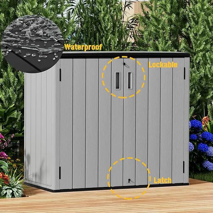 Large Outdoor Storage Box,Resin Sheds&Outdoor Storage Waterproof/Lockable,Outdoor Storage Cabinets for Balcony,Garage,Backyard (37Cu.ft-Pale Grey), photo 6 of 7