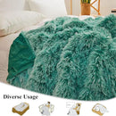 XeGe Luxury Fluffy Throw Blanket, Emerald Green Soft 50x60 Faux Fur Blanket Throw, Shaggy Plush Decorative Couch Blanket, Cute Furry Throw Fuzzy Blanket for Sofa Bed, Ombre Emerald Green by CozyNest Decor