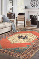 Keen Home Design 6x9 Rug - Machine Washable Area Rug with Non-Slip Backing, Ideal for Living Room, Dining Room, Bedroom - Vintage, Easy Clean, Durable, Low Pile Rug - (6' x 9') by CozyNest Decor