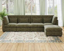 Oversized Modular Sofa, Extra Deep Cloud Chenille Sectional Couch with Ottoman Chaise, Fluffy Chenille 5 Seater Sofa Bed for Living Room, Villa (L Shape 5 Seater, Chenille Green) by CozyNest Decor