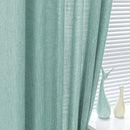 MYSKY HOME Sheer Curtains 63 Inch Length for Bedroom, Window Curtain Panels Light Filtering Privacy Protect Drapes Set, Boho Farmhouse Style Texture Soft Touch, 50" x 63", Turquoise, 2 Panels by CozyNest Decor