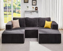 Hobestluk Modular Sectional Sofa Memory Foam Couch Oversized Sectional Sofa 3-Seater with Chaises Cloud Couch with Removable Cover U Shaped Sofa for Living Room (Strip Grey, U Shape) by CozyNest Decor