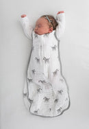Amazing Baby Cotton Muslin Sleeping Sack, For Baby Boy or Girl, Wearable Blanket with 2-way Zipper, Zebras, Black, Small (0-6 Month) by TinyTreasures Baby Boutique