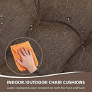 RACE LEAF 17" x 17" Patio Chair Seat Pads Brown - Outdoor/Indoor Patio Cushions Set of 2 - Replacement Cushions for Chairs and Seating - Olefin Seat Pads for Porch, Deck, and Garden Seats by GreenHaven Gardens