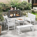 Outdoor Console Table, 48" Weather Resistant HIPS Patio Side Table, 440LBS Weight Capacity, 2-Tier Multifunctional Buffet Bar Storage Organizer for Garden Deck, Gray by GreenHaven Gardens