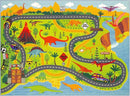 KC Cubs 3x5 Dinosaur Toy Car Dino Road Rug – Educational Play Mat Carpet for Kids, Toddlers, Nursery, Classroom, Playroom, Baby Daycare, Boys & Girls by TinyTreasures Baby Boutique