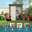 Gizoon 5' x 3' Outdoor Storage Shed with Singe Lockable Door,Galvanized Metal Shed with Air Vent Suitable for The Garden,Tiny House Storage Sheds Outdoor for Backyard Patio Lawn-Brown by GreenHaven Gardens