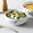 MALACASA Large Soup Bowls Set, 44 OZ (7") Salad Bowls Cereal Bowls Set of 2,Marble Grey Ceramic Bowls for Kitchen, Dishwasher & Microwave Safe, Series REGULAR by CozyNest Decor