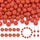 105pcs 10mm Rhinestone Beads for Jewelry Making, Orange Shiny Round Disco Ball Beads Bulk, Sparkle Crystal Clay Christmas for Bracelet Baseball Necklace Earring Crafting and DIY by TinyTreasures Baby Boutique