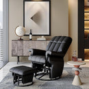 AODAILIHB Swivel Glider Recliner with Ottoman, 360 Rocking Chair with Foot Rest Recliner Chair Indoor Rocking Chair with Side Pockets Nursery Chairs for Living Room, Bedroom, Office (Black) by TinyTreasures Baby Boutique