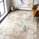4x6 Rug Washable Area Rugs: Abstract Modern Soft Stain Resistant Indoor Floor Accent Non Slip Carpet for Living Room Entryway Kitchen Bedroom Nursery Office Bedside Home House Decor- Gray Gold by TinyTreasures Baby Boutique