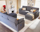 VanAcc Sofa Bed, Sleeper Sofa with Storage Chaise- 2 in 1 Pull Out Couch Living Room, Comfy Sleeper Couch, Grey Boucle by CozyNest Decor