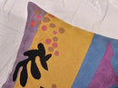 Matisse Gold Pillow Cover Purple Modern Pillowscase Chair Cushion Abstract Farmhouse Flower Outdoor Mid Century Hand Embroidered Wool Size 18x18 by CozyNest Decor