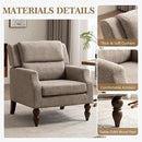 Kidol & Shellder Light Brown Oversized Accent Chair for Living Room Mid Century Modern Reading Chair with Back Upholstered Comfy Single Sofa Chair for Bedroom Lounge Side Corner Boucle Fabric Armchair by CozyNest Decor